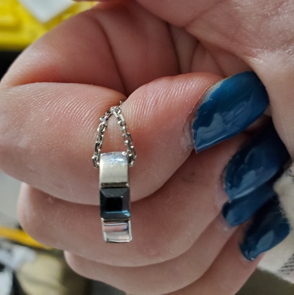 GENUINE SWAROVSKI SIGNED .925 AQUAMARINE crystal Pemdant Necklace - Picture 3 of 9